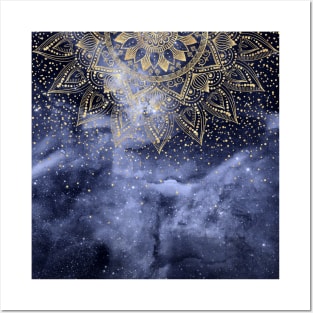 whimsical gold mandala confetti design Posters and Art